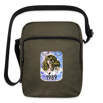 1989 Skull women Dual Portrait - Upright Crossbody Bag - olive - Front