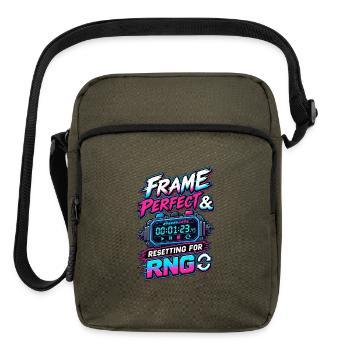 Frame Perfect Resetting For RNG Speedrunner Gaming - Upright Crossbody Bag - olive - Front