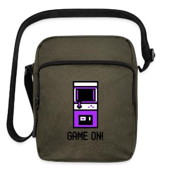 Retro Arcade Machine Game On - Upright Crossbody Bag - olive - Front