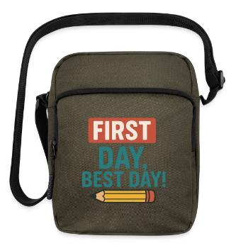 First Day best day  - Upright Crossbody Bag - olive - Front