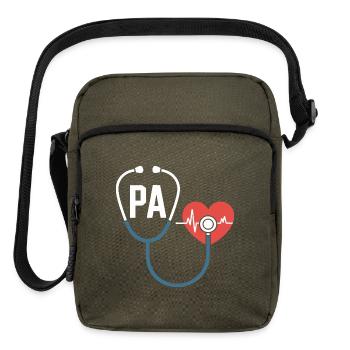 PA Heartbeat Stethoscope - Upright Crossbody Bag - olive - Front