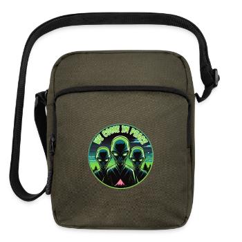 We Come In Peace - Upright Crossbody Bag - olive - Front