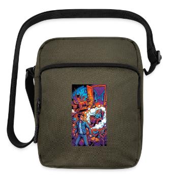 Neon Hallway Escape - Upright Crossbody Bag - olive - Front