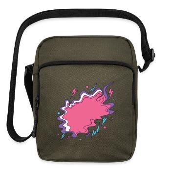 Vibrant Storm Cloud Illustration - Upright Crossbody Bag - olive - Front