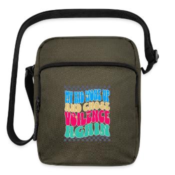 Woke Up And Chose Violence Remix - Upright Crossbody Bag - olive - Front