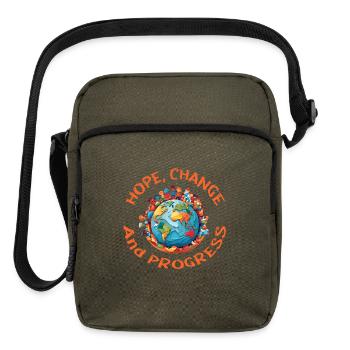 Hope, Change and Progress - Upright Crossbody Bag - olive - Front