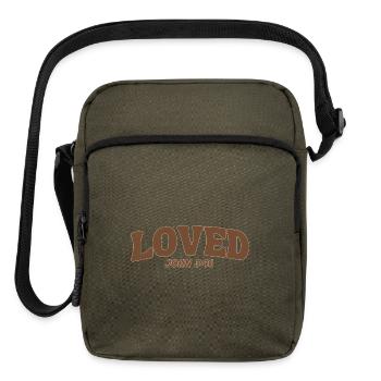 Loved John 3:16 - Upright Crossbody Bag - olive - Front