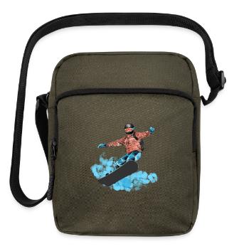 Snowboard Jump Neon Splash - Upright Crossbody Bag - olive - Front
