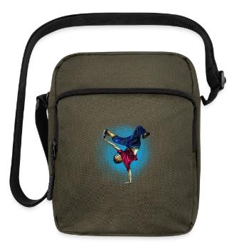 Inverse Acrobat Breakdance in Neon Splash - Upright Crossbody Bag - olive - Front