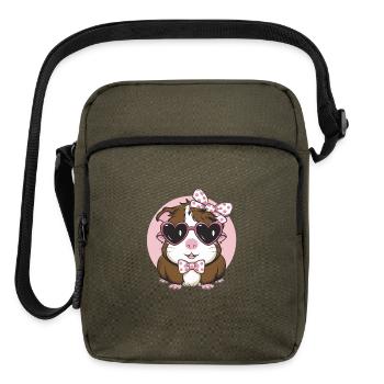 Cool Guinea in Heart Sunglasses - Upright Crossbody Bag - olive - Front