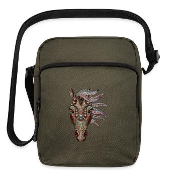 Artistic Horse - Upright Crossbody Bag - olive - Front
