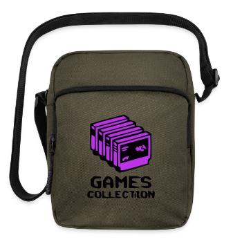 Iconic Retro Game Cartridges Nerd - Upright Crossbody Bag - olive - Front