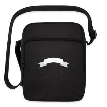 Ornament ribbon line white icon - Upright Crossbody Bag - black - Front