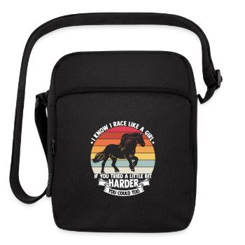 I know I run like a girl horse design - Upright Crossbody Bag - black - Front