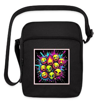 Neon Funky Symbol Mix - Upright Crossbody Bag - black - Front