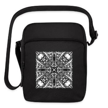 Skull ornament - Upright Crossbody Bag - black - Front
