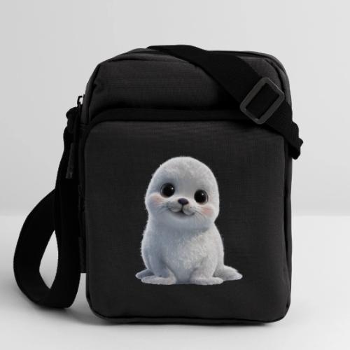 Cute White Cartoon Baby Sea Lion - Upright Crossbody Bag