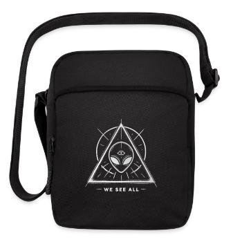 Alien Symbol We See All Cosmic Mystery Tee - Upright Crossbody Bag - black - Front