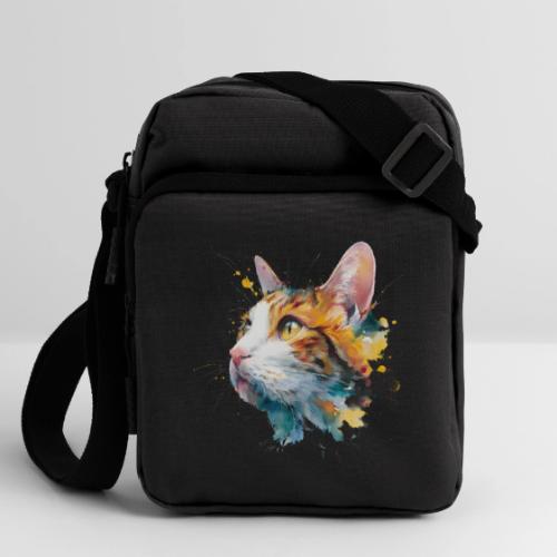 Cat: Feline Ink Burst - Upright Crossbody Bag