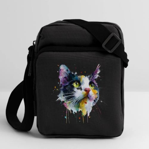 Cat: Painted Purr Expression - Upright Crossbody Bag