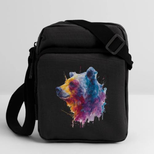 Watercolor Bear Portrait - Upright Crossbody Bag
