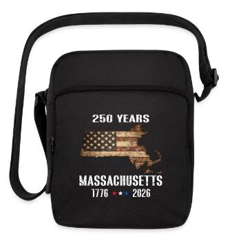 Massachusetts 250 Years Vintage Art - Upright Crossbody Bag - black - Front
