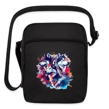 Husky Trio Neon Splash - Upright Crossbody Bag - black - Front