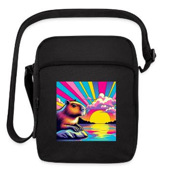 Neon Sunset Guinea Pig - Upright Crossbody Bag - black - Front