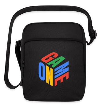 GAME ON 3D Isometric Cube | Colorful Gamer Esports - Upright Crossbody Bag - black - Front