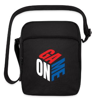 GAME ON 3D Isometric Cube | Red White Blue Esports - Upright Crossbody Bag - black - Front