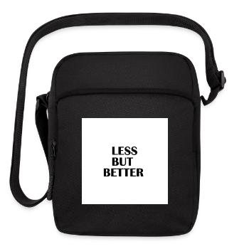 LESS BUT BETTER – Minimalist Streetwear Typography - Upright Crossbody Bag - black - Front