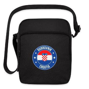 Dubrovnik Crest Round Flag Tee - Upright Crossbody Bag - black - Front