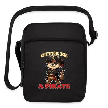 Otter Be a Pirate Funny Otterbeard Mascot Pirate - Upright Crossbody Bag - black - Front