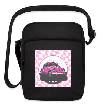 Pink Beetle Retro Flair - Upright Crossbody Bag - black - Front