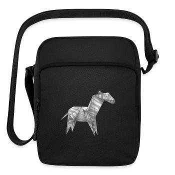 Origami Zebra Steed - Upright Crossbody Bag - black - Front