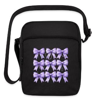 Lavender Bow Stethoscope Pattern - Upright Crossbody Bag - black - Front