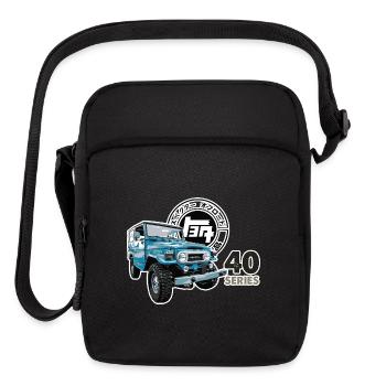 BLUE TOYOTA FJ40 WITH RETRO LOGO - Upright Crossbody Bag - black - Front