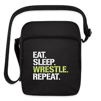 Eat Sleep Wrestle Repeat - Wrestling Lifestyle - Upright Crossbody Bag - black - Front
