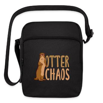 Pun Sea Otter Cartoon - Upright Crossbody Bag - black - Front