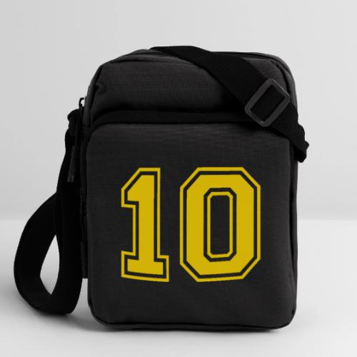 Number 10 in a classic athletic collegiate font - Upright Crossbody Bag