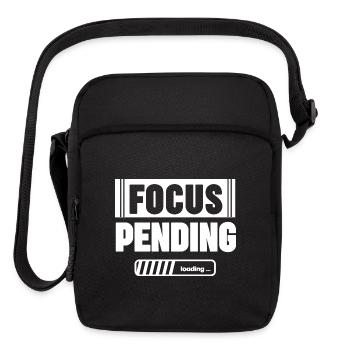 Focus Pending Loading Funny Productivity Quote - Upright Crossbody Bag - black - Front