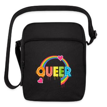 Queer Typo for Pride Month Equal Rights LGBTQ - Upright Crossbody Bag - black - Front