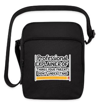 Teacher Mode On School Graphic Funny Teaching - Upright Crossbody Bag - black - Front