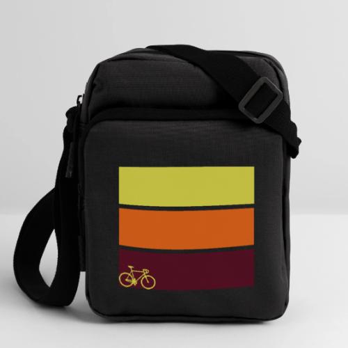 tricolor with bicycle - Upright Crossbody Bag