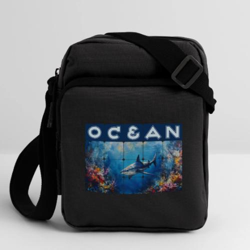 Ocean: Synthwave Shark - Upright Crossbody Bag