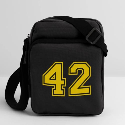 Number 42 in a classic athletic collegiate font - Upright Crossbody Bag