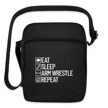Eat Sleep Arm Wrestle Repeat Arm Wrestling - Upright Crossbody Bag - black - Front