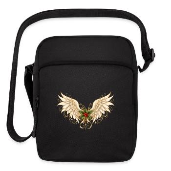 Holly Winged Halo Ornament - Upright Crossbody Bag - black - Front