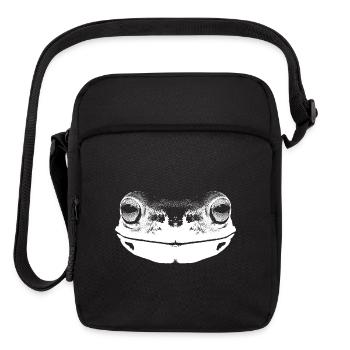 Frog face - Upright Crossbody Bag - black - Front