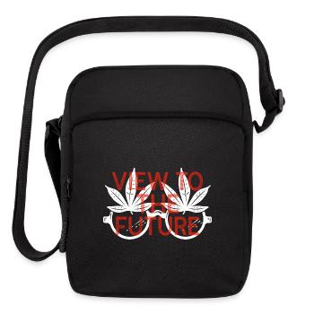 Future Focused Cannabis Leaf Design - Upright Crossbody Bag - black - Front